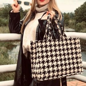 H&M Houndstooth Jacquard-weave Handbag